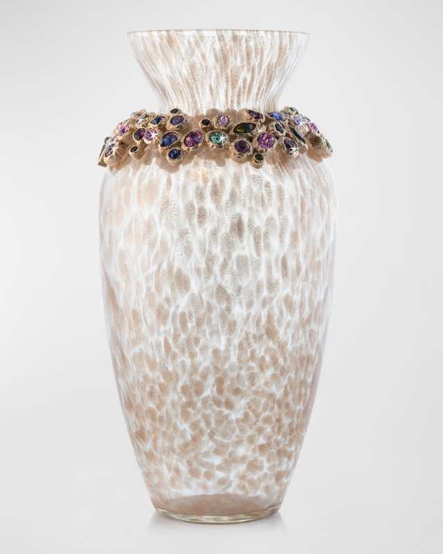Norah Bejeweled Vase - Peacock